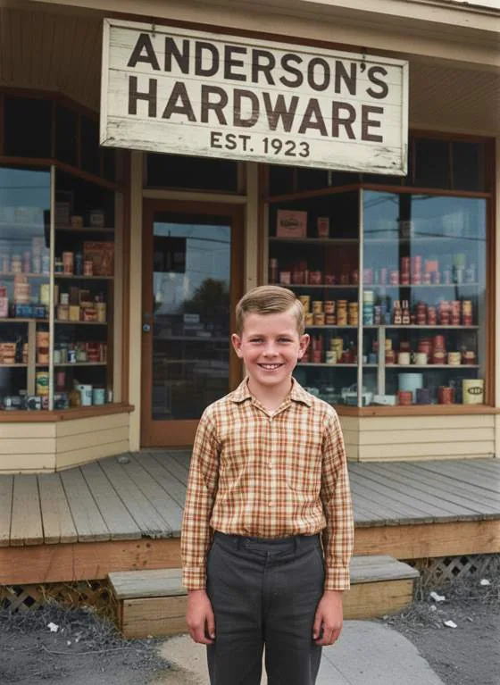 Ralph as a boy outside Anderson’s Hardware